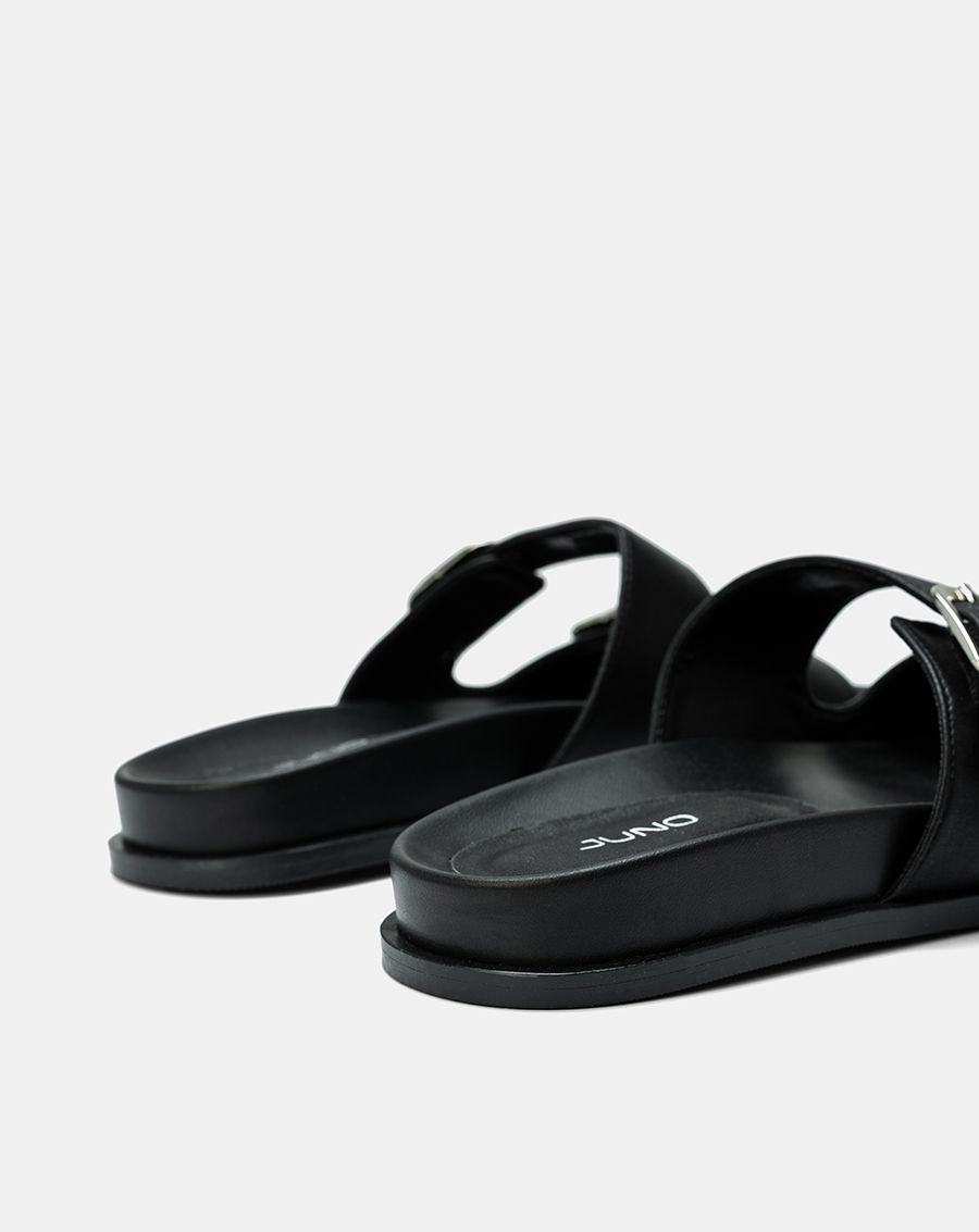 Giày Sandal Quai Ngang Phối Khóa Trang Trí