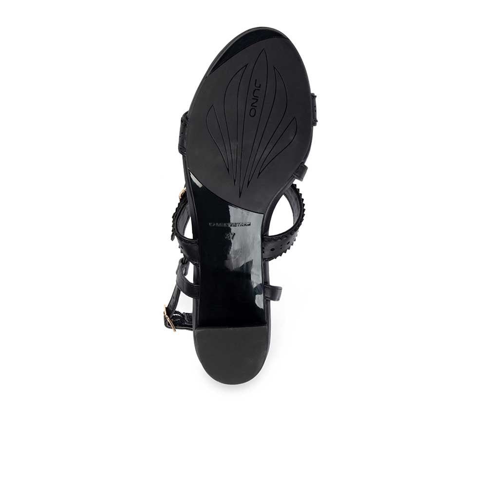 Giày xăng đan gót vuông 5cm khắc laser phong cách Art Deco SD05027