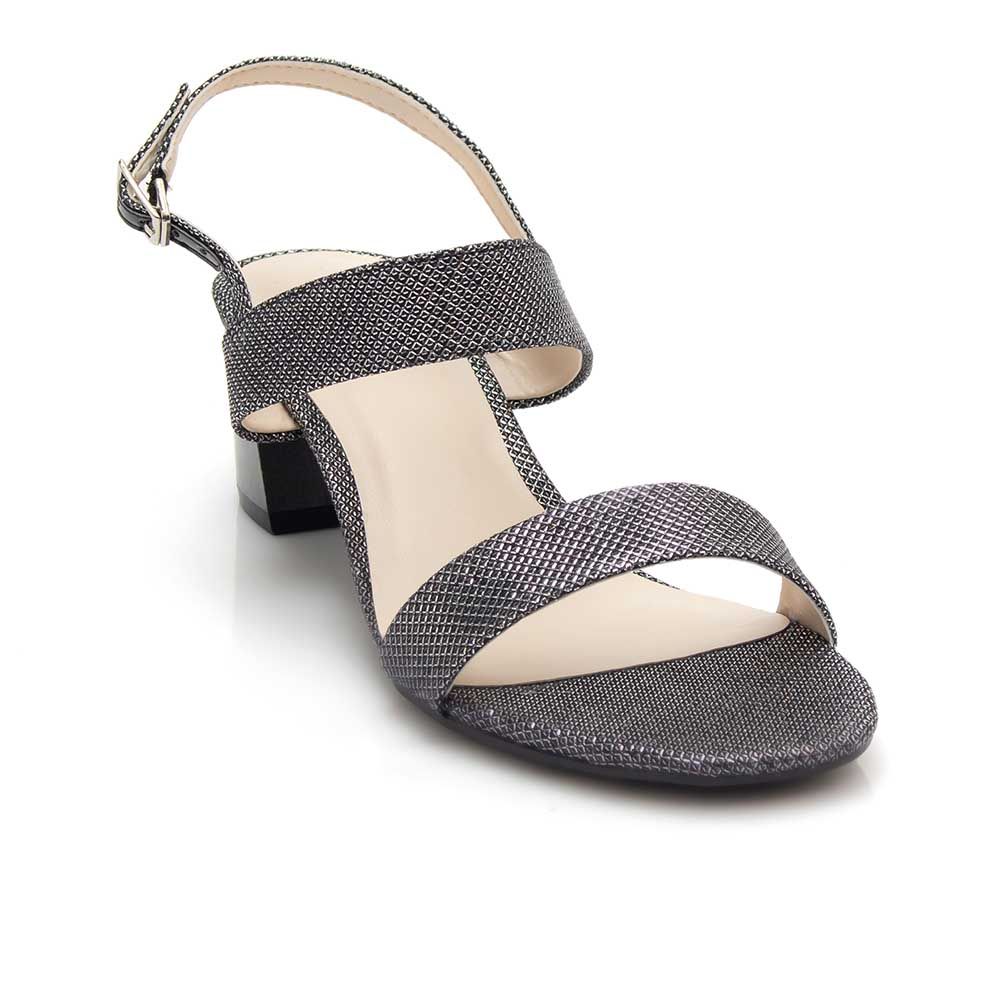 Giày xăng đan gót trụ 5cm phối nhũ SD05032