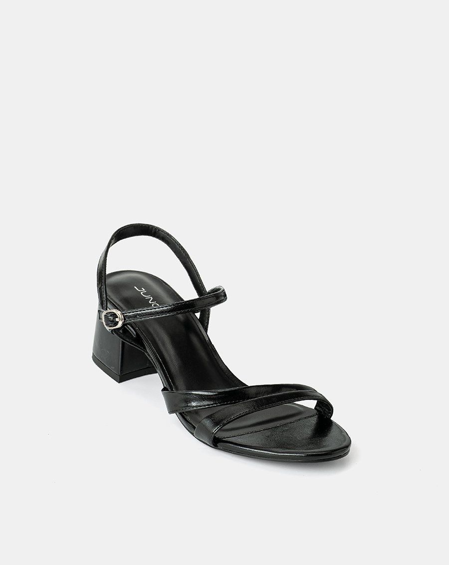 Giày Sandal Hai Quai Gót Phối Kim Loại