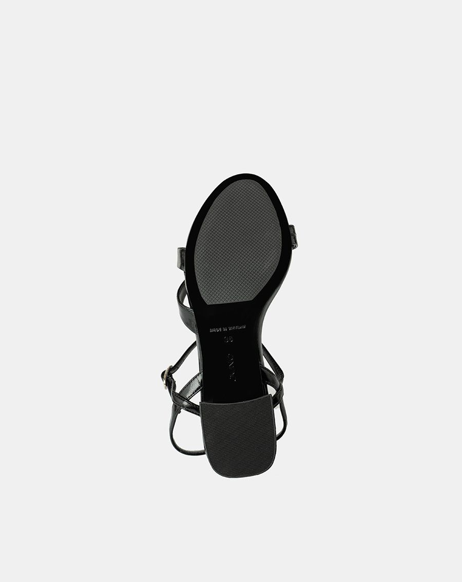 Giày Sandal Hai Quai Gót Phối Kim Loại