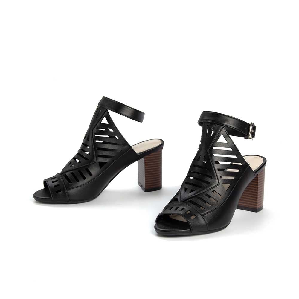 Giày xăng đan gót vuông 7cm phong cách Art Deco SD07028