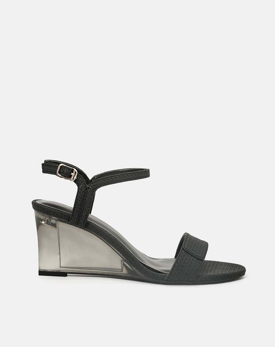 Giày sandal quai mũi ngang giả xé dán