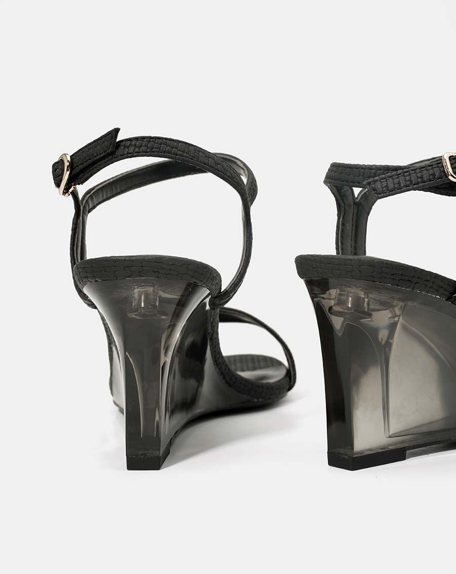 Giày sandal quai mũi ngang giả xé dán