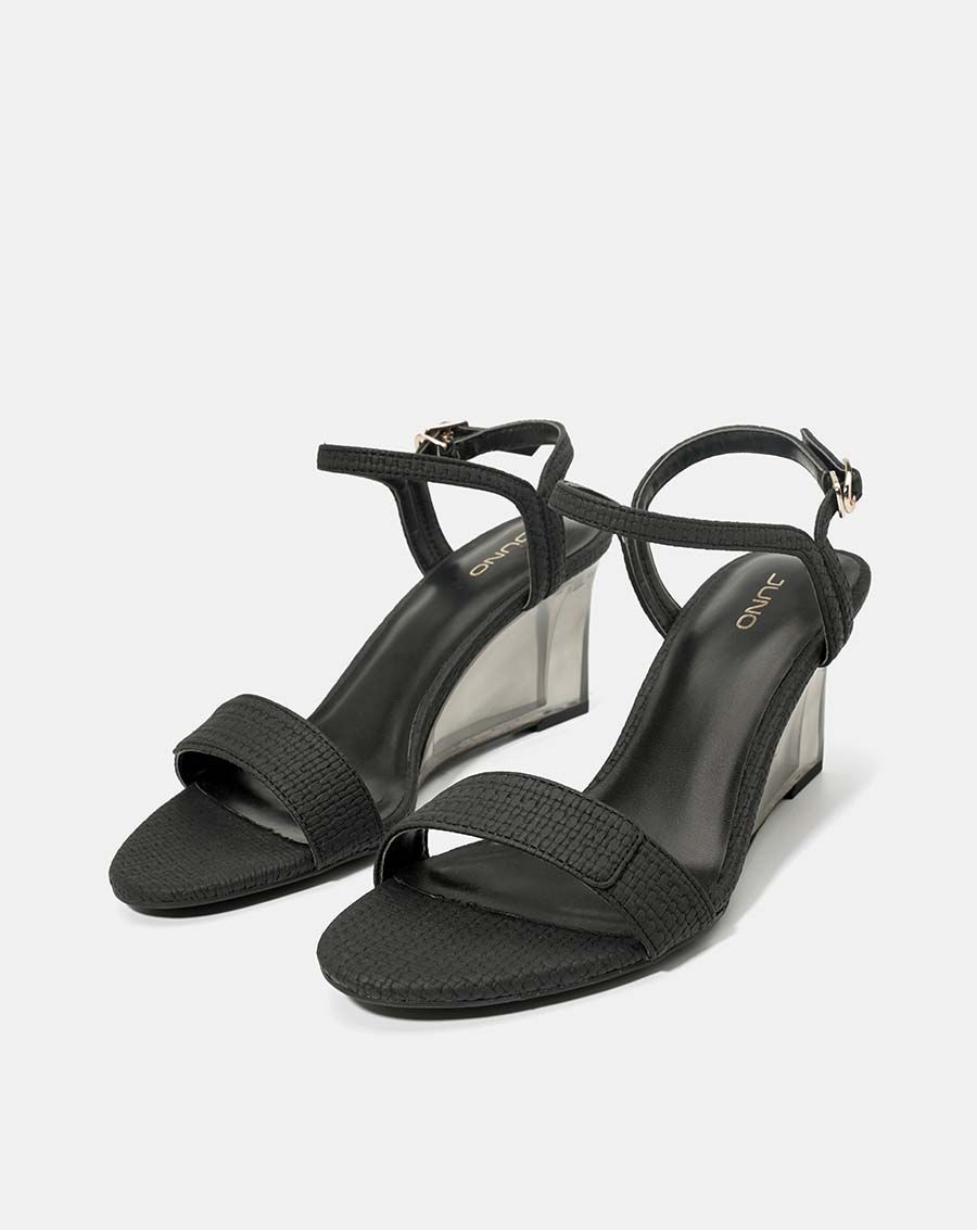 Giày sandal quai mũi ngang giả xé dán