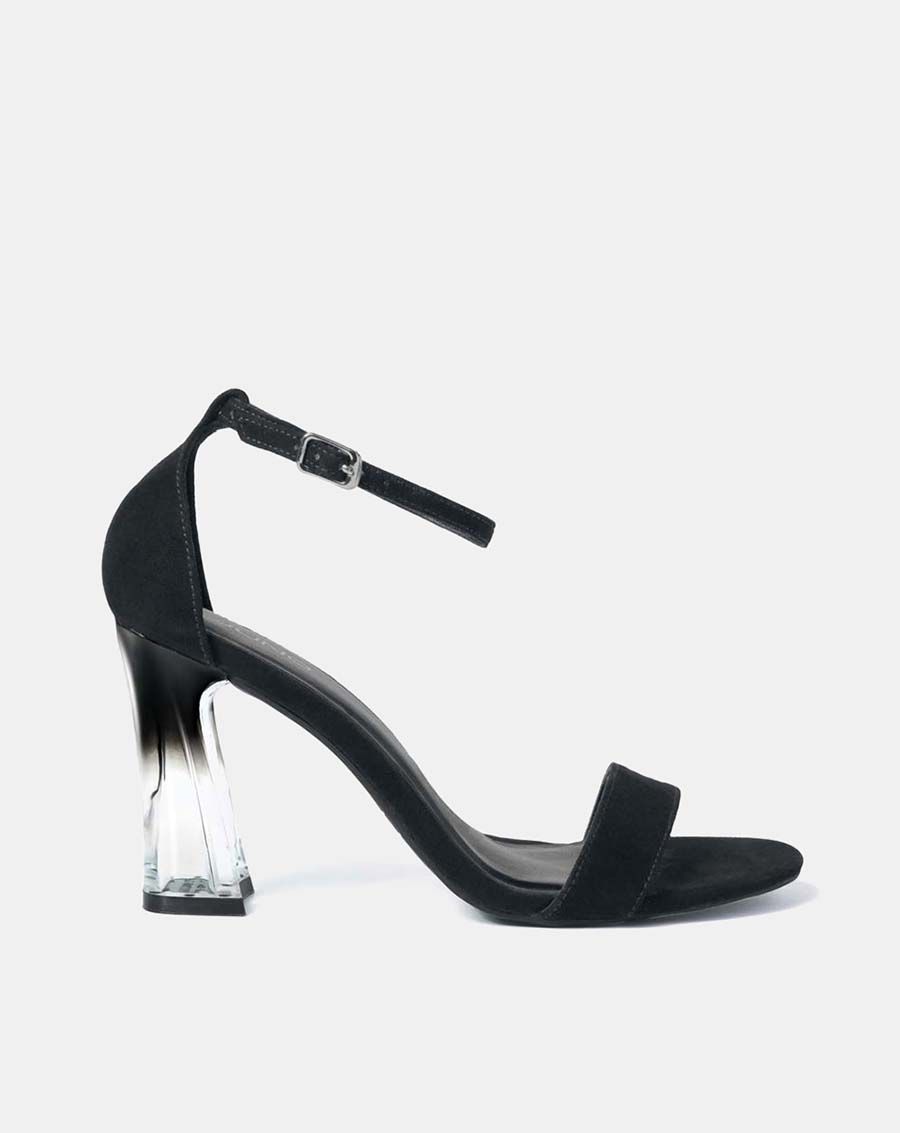 Giày sandal gót vuông chuyển màu