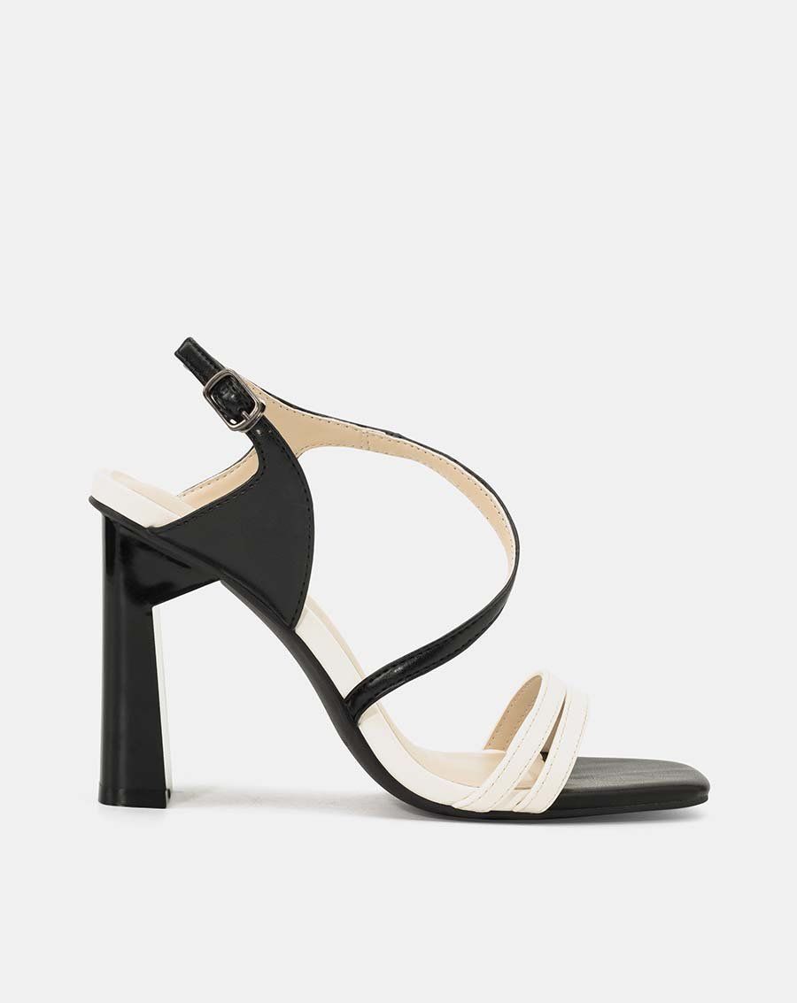 Giày sandal gót trụ phối trung tì kim tuyến