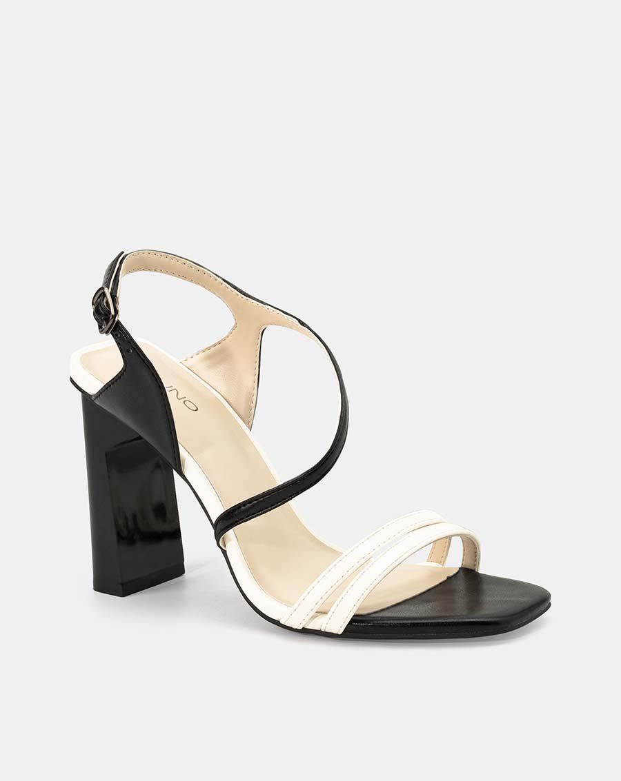 Giày sandal gót trụ phối trung tì kim tuyến