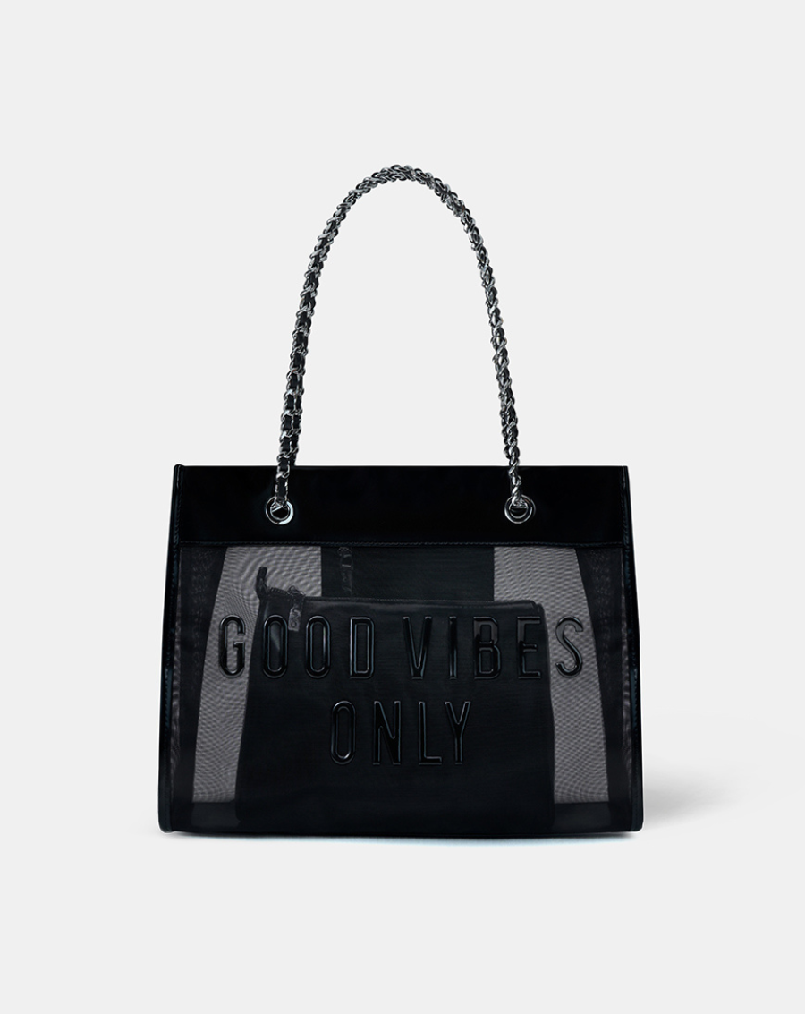 Túi Xách Lớn Tote Lưới Good Vibes Only