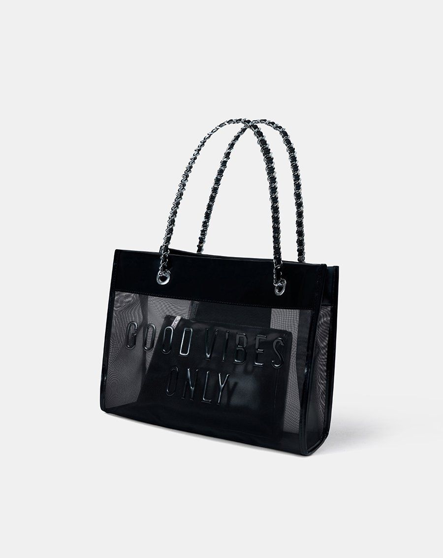 Túi Xách Lớn Tote Lưới Good Vibes Only