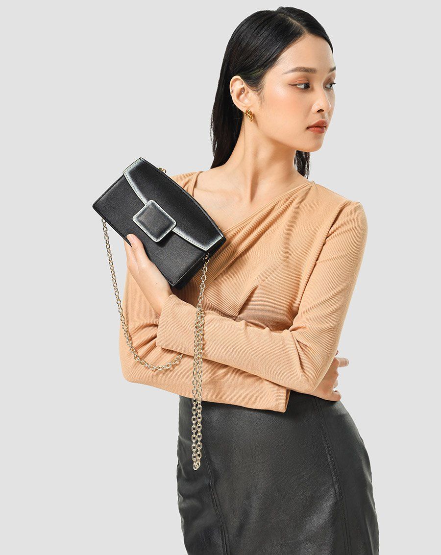 Túi xách nhỏ phun hiệu ứng loang màu