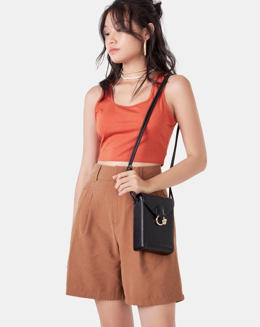 Túi xách nhỏ hộp trang trí khóa knotted