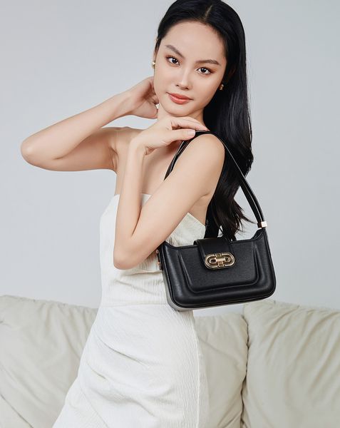 Túi Xách Nhỏ Đeo Vai Phối Khoá Trang Trí