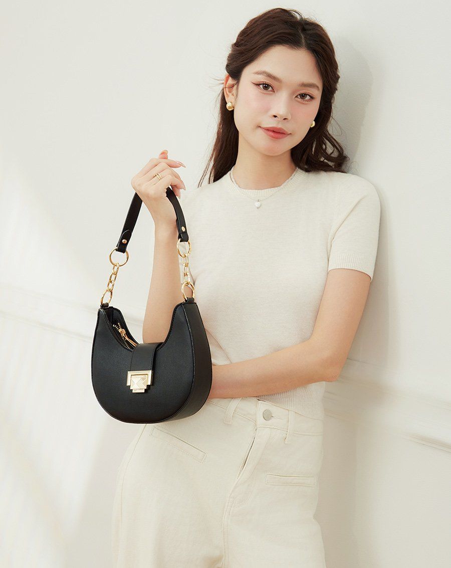 Túi Xách Nhỏ Hobo In Hoạ Tiết Chuyển Màu