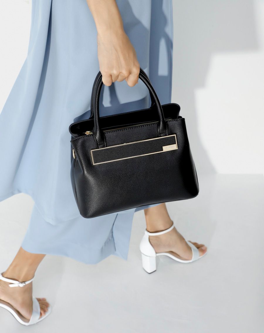 Túi xách trung satchel khóa trang trí to bản