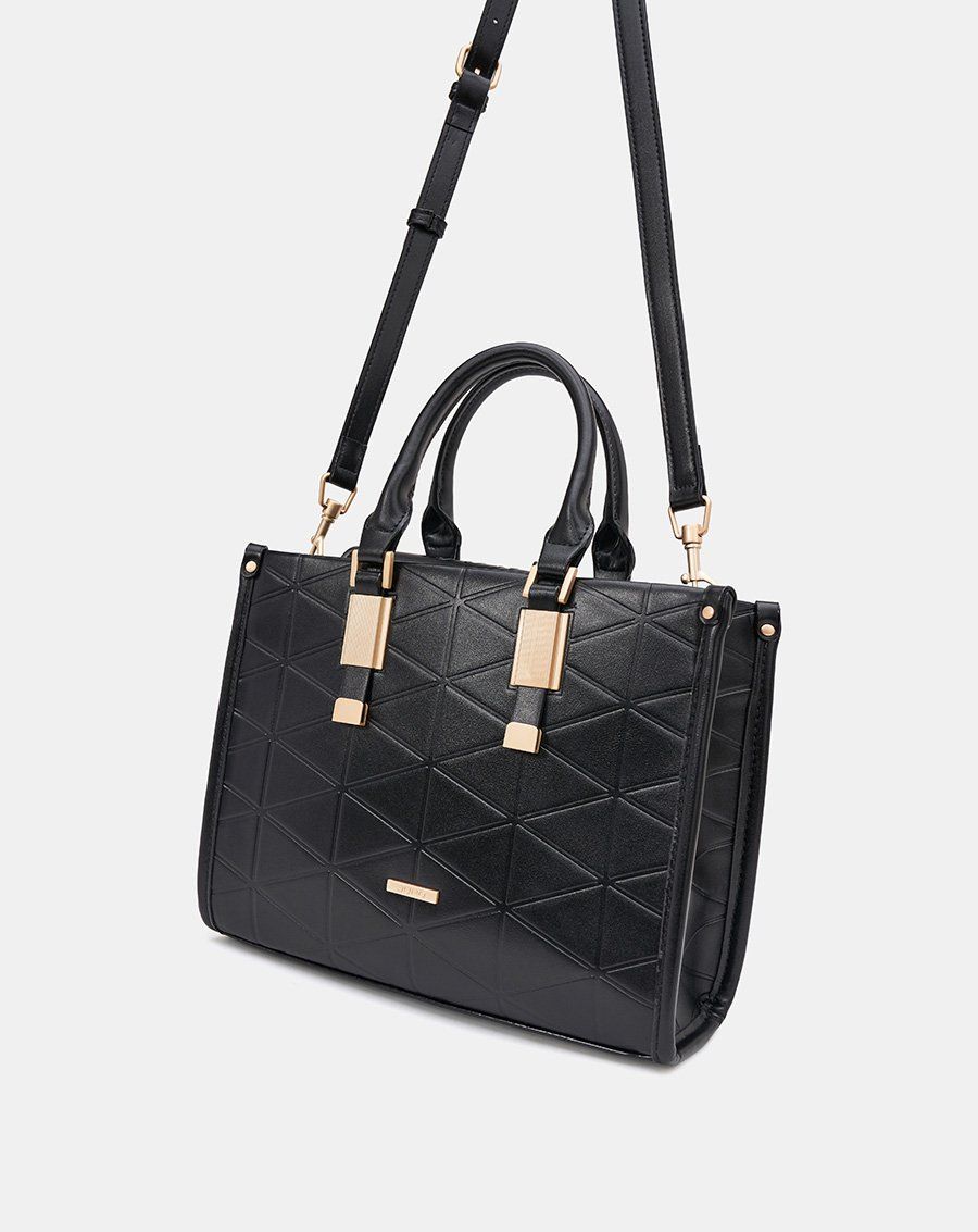 Túi Xách Trung Tote Dập Hoạ Tiết Trang Trí