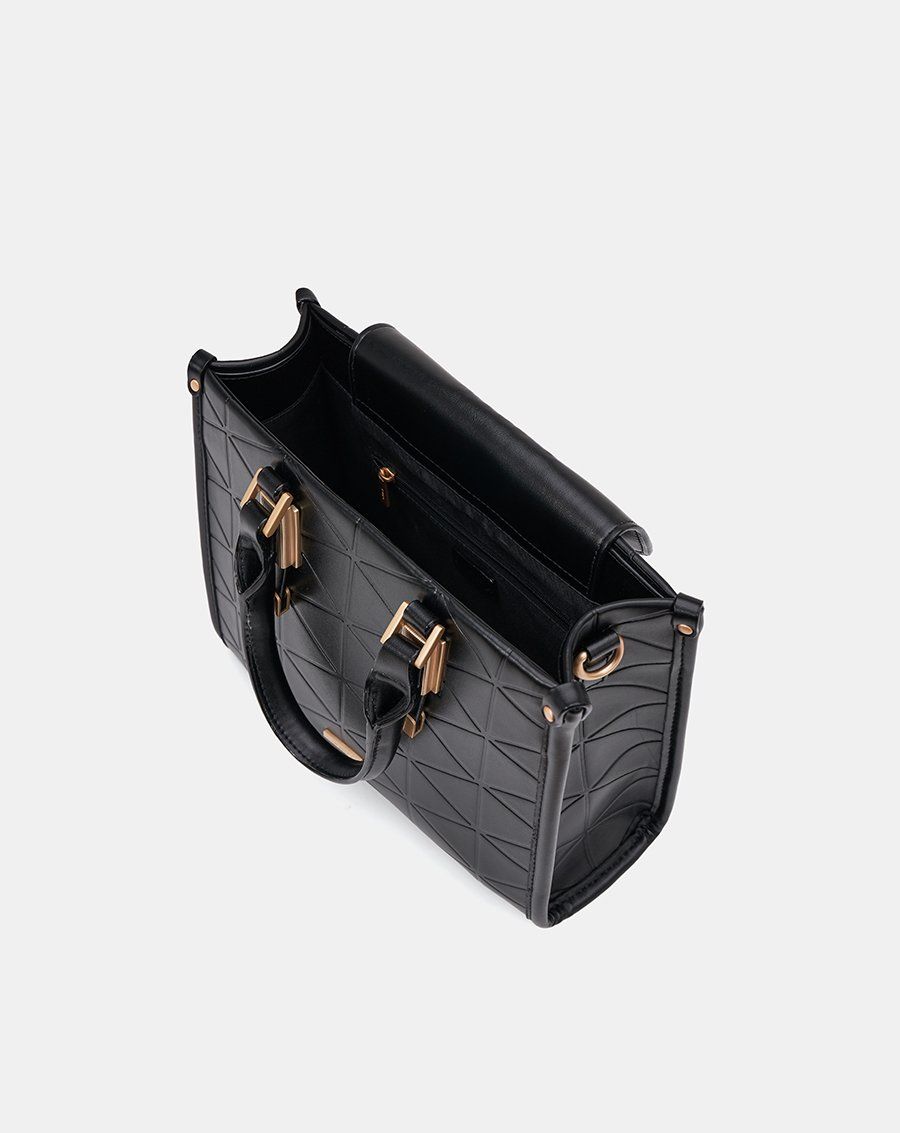 Túi Xách Trung Tote Dập Hoạ Tiết Trang Trí