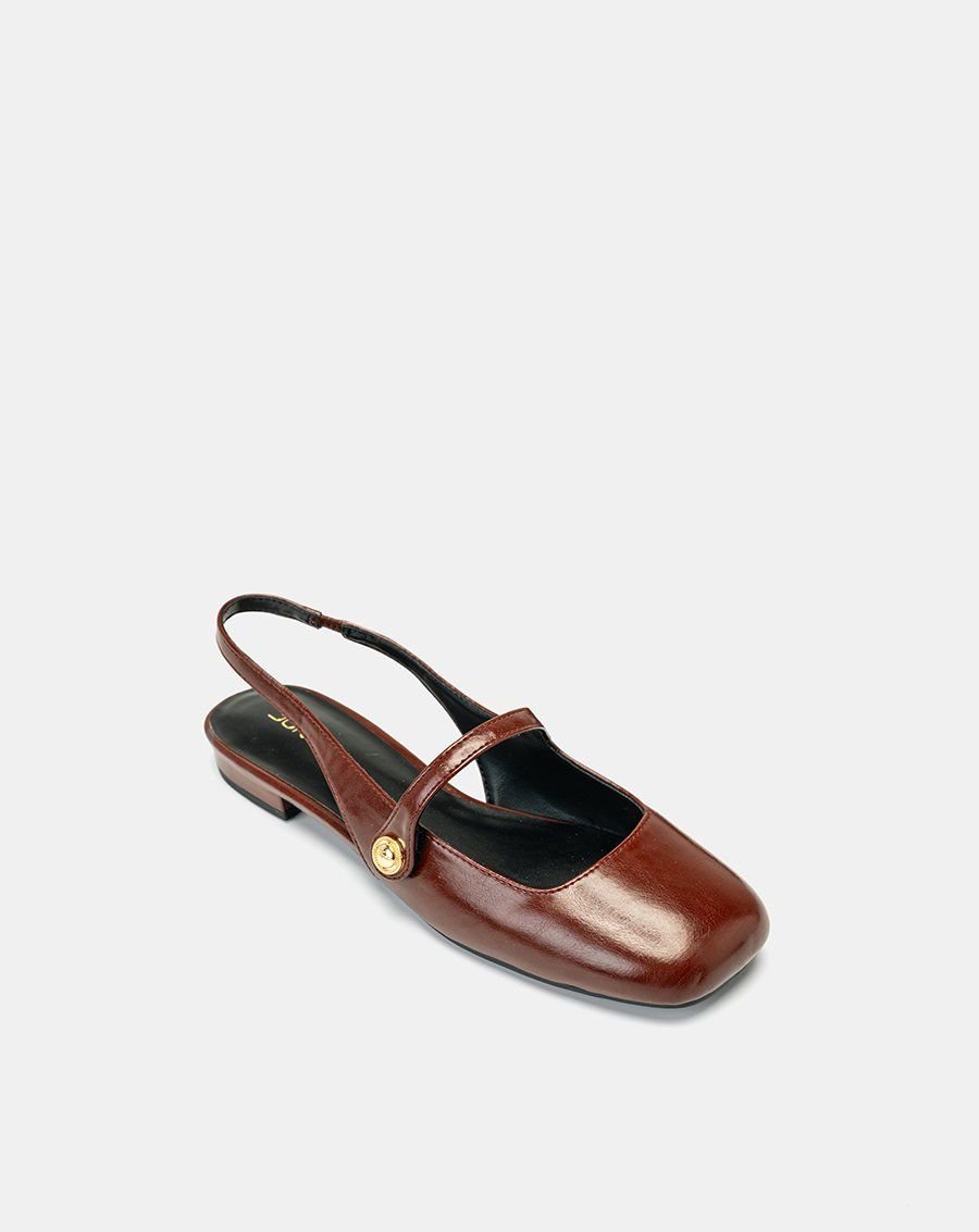 Giày Búp Bê Slingback Mũi Tròn