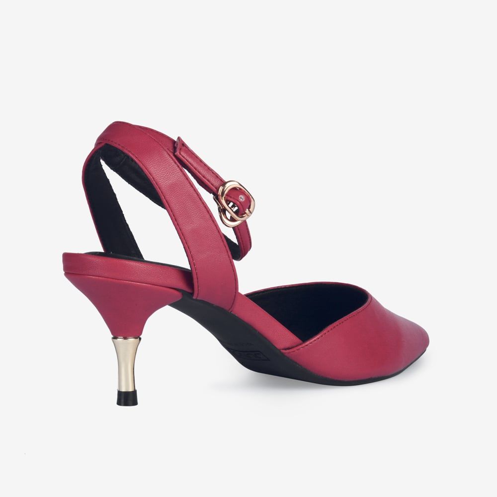 Giày cao gót 5cm mũi nhọn gót nhọn trang trí kim loại CG05035