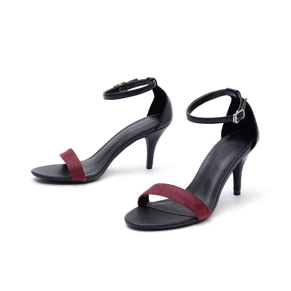 Giày xăng đan gót nhọn 7cm quai ngang phối màu SD07029