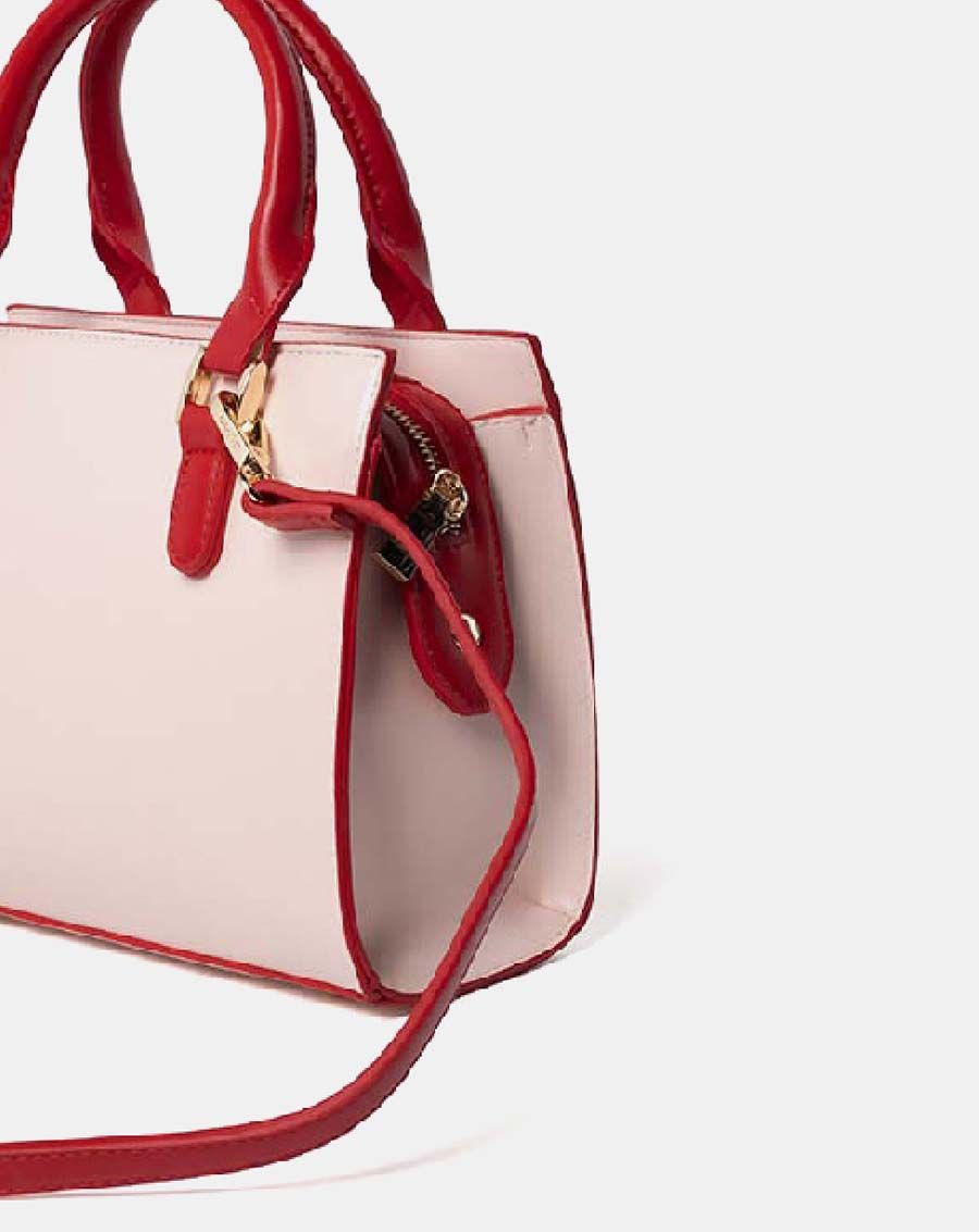 Túi xách trung satchel phối 2 tone