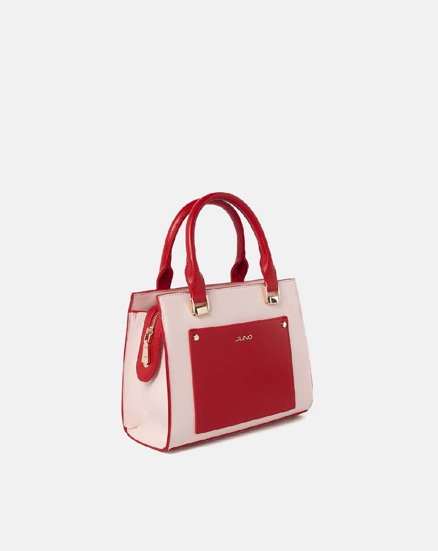 Túi xách trung satchel phối 2 tone