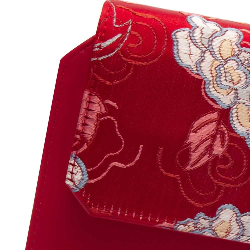Ví cầm tay dáng dài hoạ tiết dệt gấm