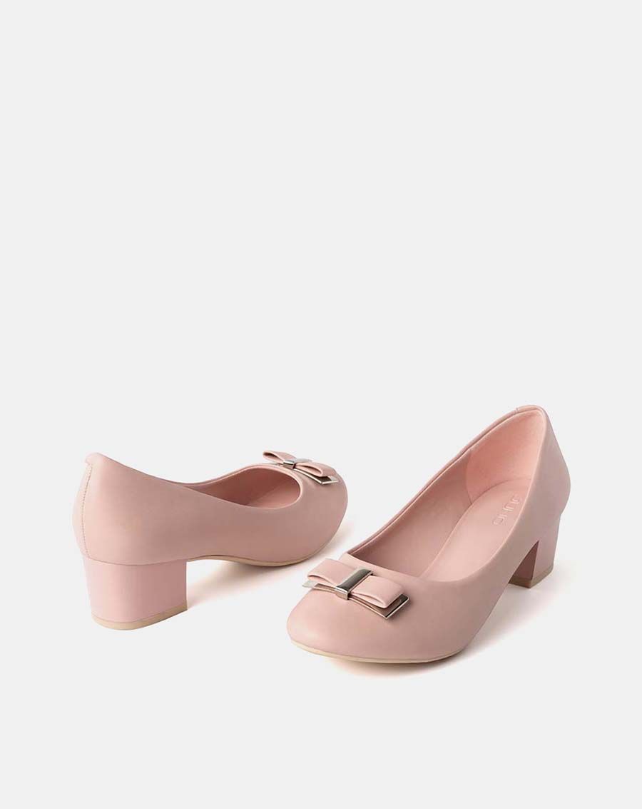 Giày cao gót 5cm mũi tròn phối nơ CG05059