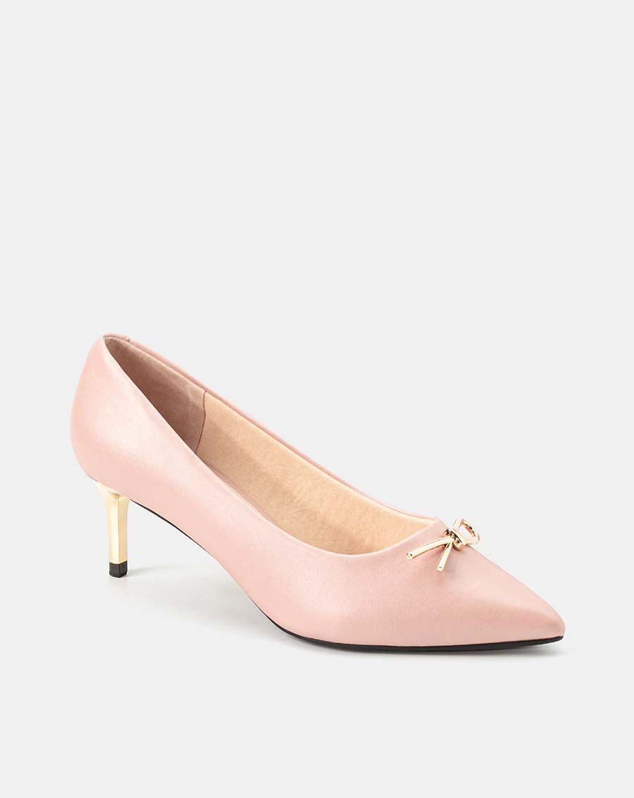 Giày cao gót pump gắn khóa trang trí