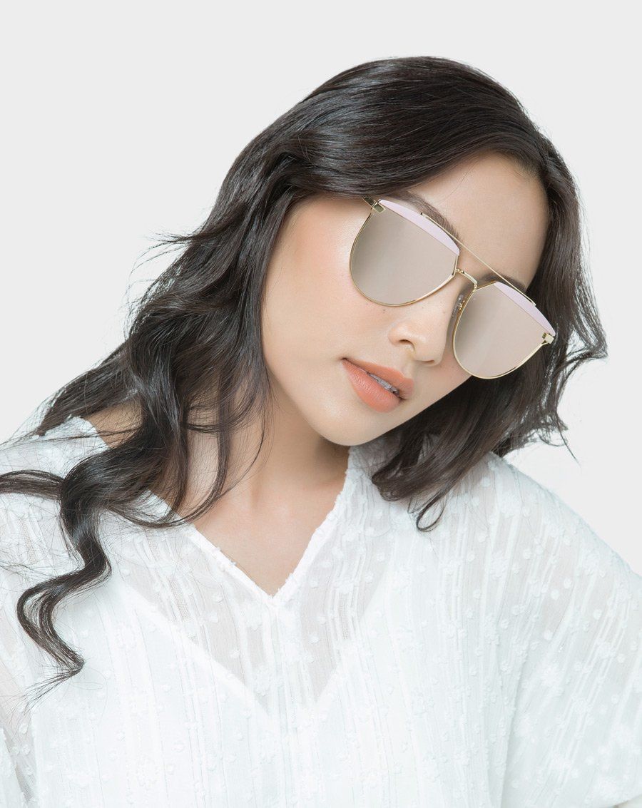 Mắt kính phi công kim loại phối nhựa