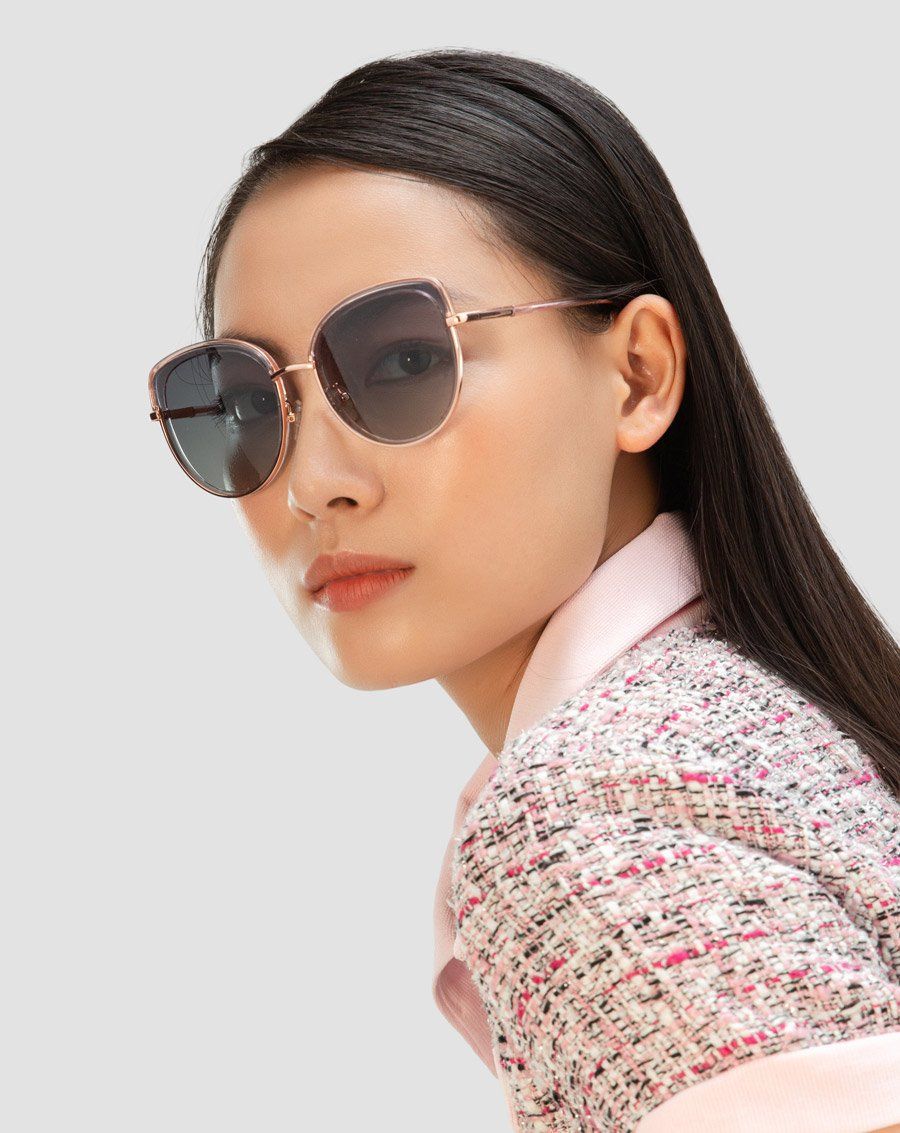 Mắt kính mắt mèo kim loại phối nhựa