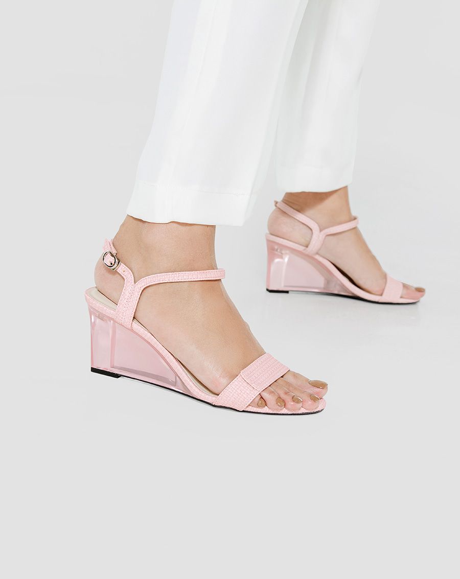 Giày sandal quai mũi ngang giả xé dán