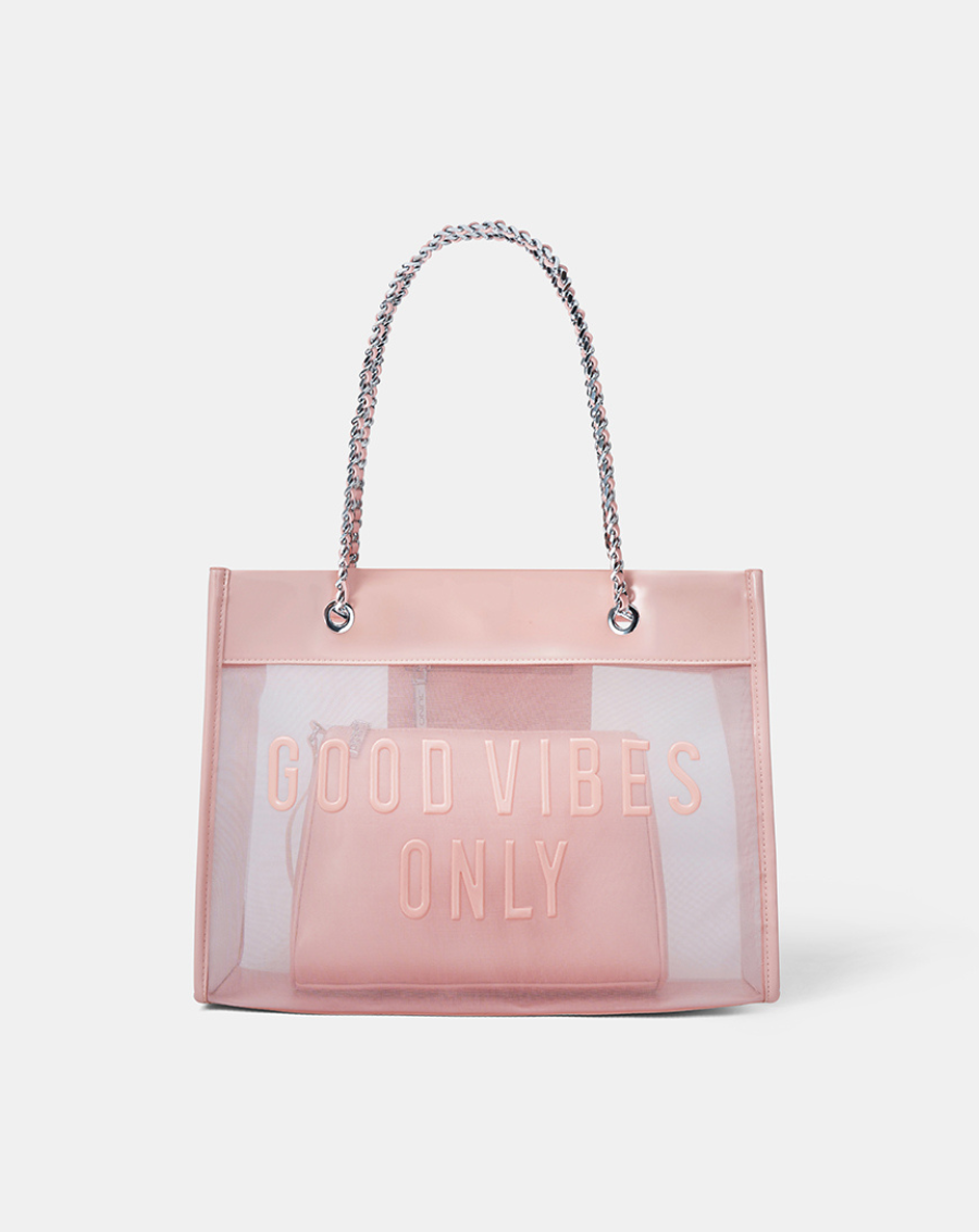 Túi Xách Lớn Tote Lưới Good Vibes Only