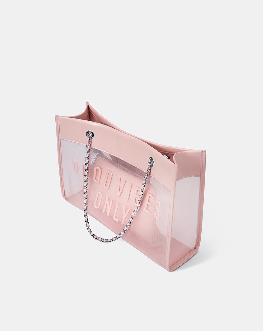 Túi Xách Lớn Tote Lưới Good Vibes Only