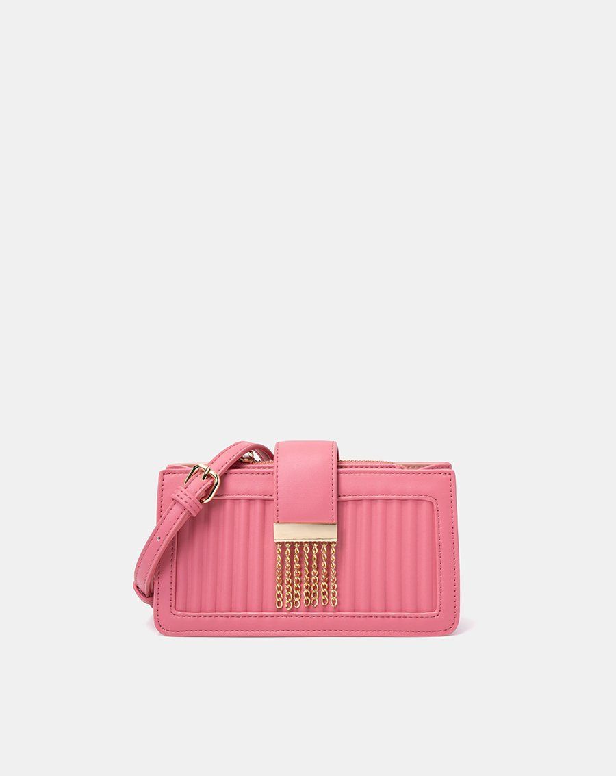 Túi xách nhỏ buckle flap trang trí khóa tua rua