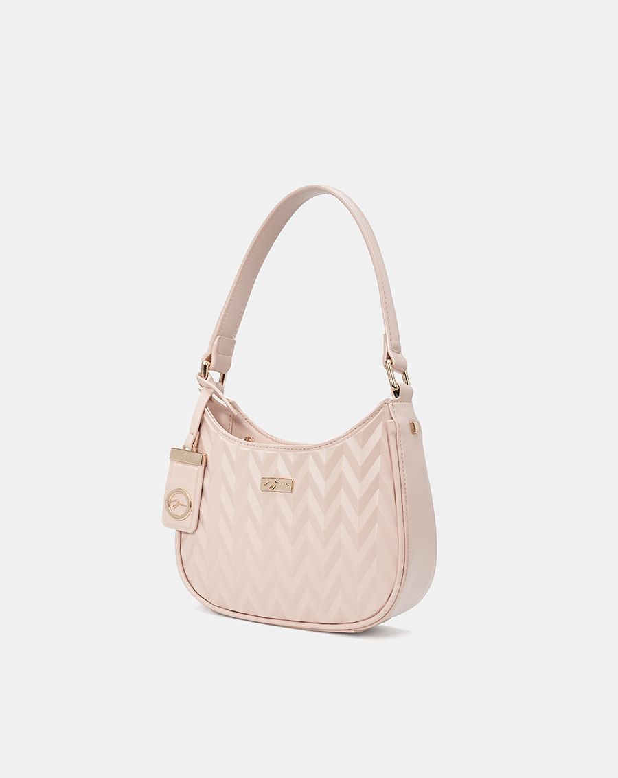 Túi Xách Nhỏ Hobo Dập Hoạ Tiết Phối Charm