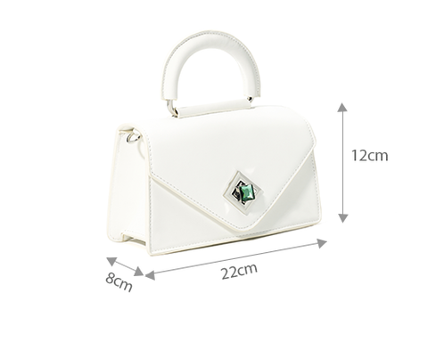 Túi xách nhỏ phối 2 chất liệu khóa trang trí đính đá Princess Túi xách nhỏ phối 2 chất liệu khóa trang trí đính đá Princess