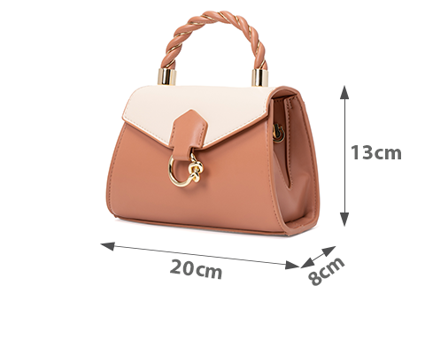 Túi xách nhỏ top handle trang trí khóa knotted Túi xách nhỏ top handle trang trí khóa knotted