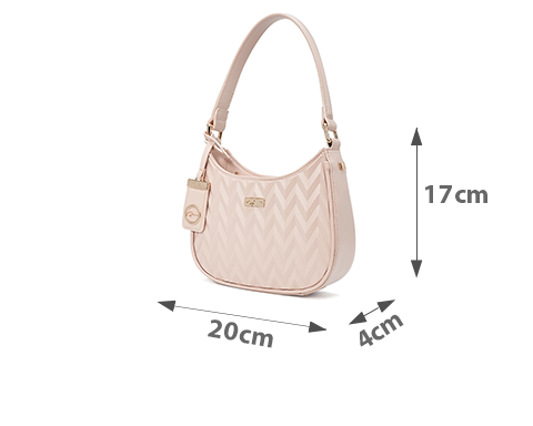 Túi Xách Nhỏ Hobo Dập Hoạ Tiết Phối Charm