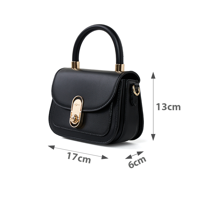 Túi Xách Nhỏ Top Handle Phối Khoá Xoay Trang Trí