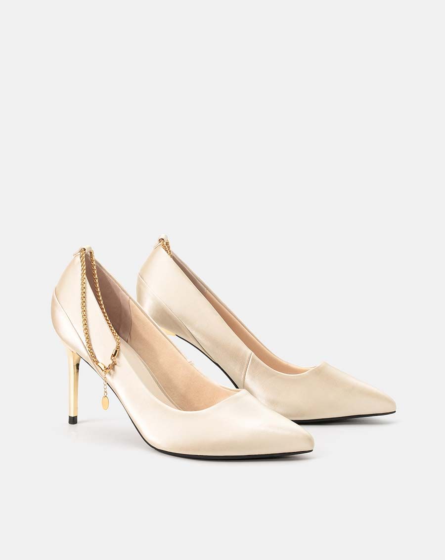 Giày cao gót pump quai xích trang trí cổ chân