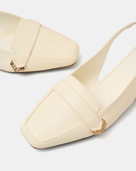 Giày Búp Bê Slingback Đế Bệt Mũi Loafer