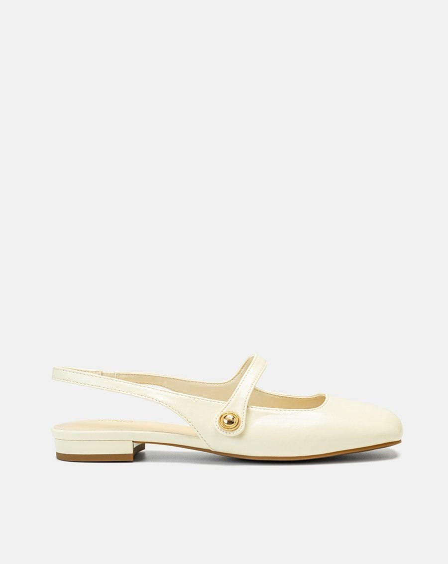 Giày Búp Bê Slingback Mũi Tròn
