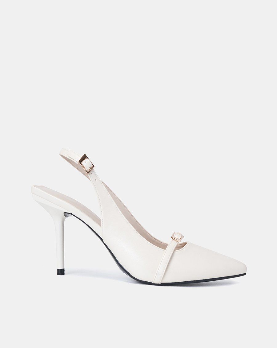 Giày Cao Gót Slingback Phối Khoá
