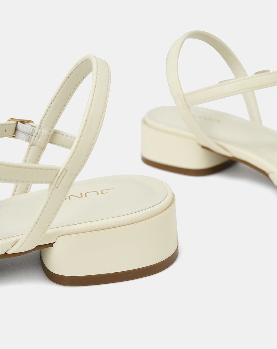 Giày Sandal Gót Thấp Quai Chéo