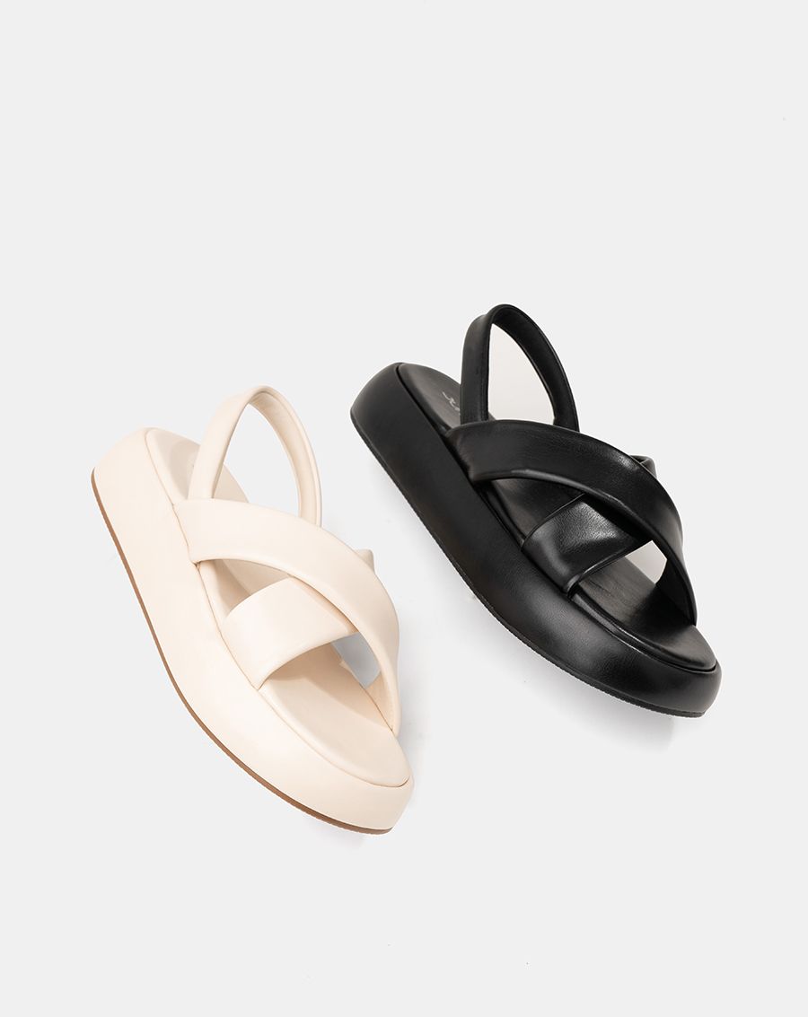 Giày Sandal Quai Chéo Hiệu Ứng Phồng