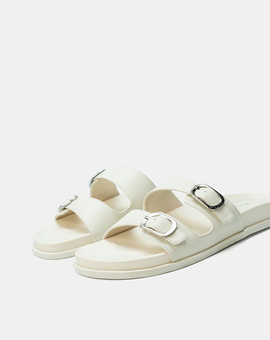 Giày Sandal Quai Ngang Phối Khóa Trang Trí