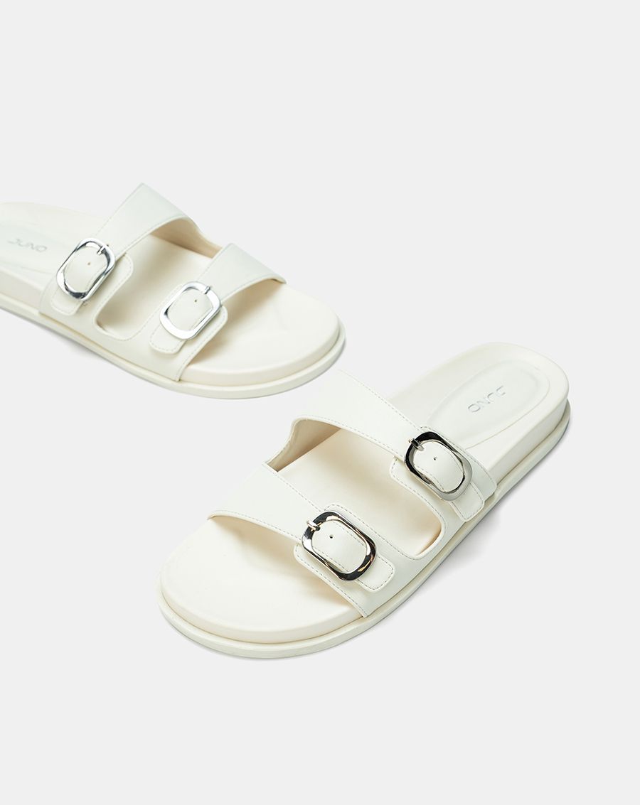 Giày Sandal Quai Ngang Phối Khóa Trang Trí