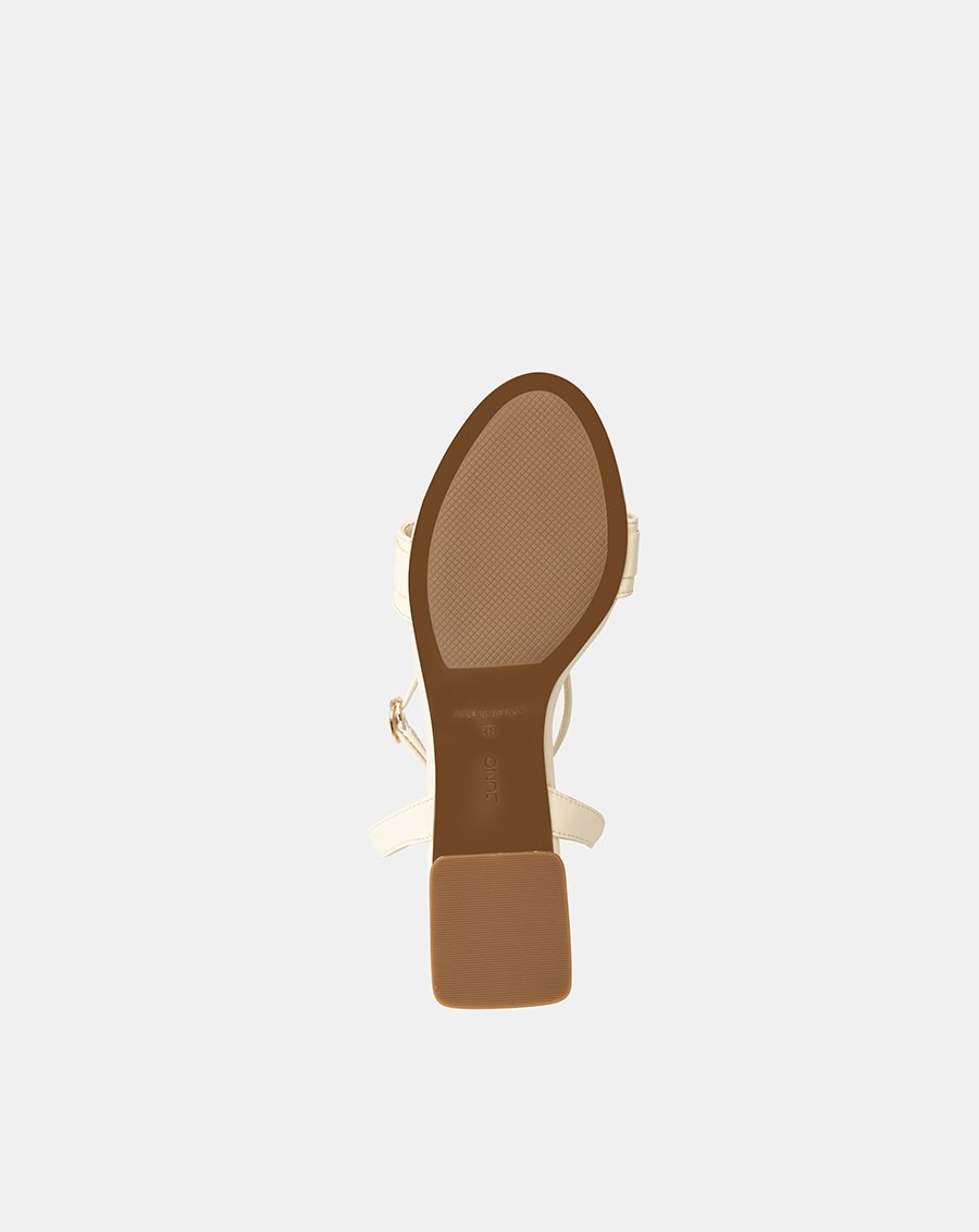 Giày Sandal Gót Vuông Phối Khóa Trang Trí