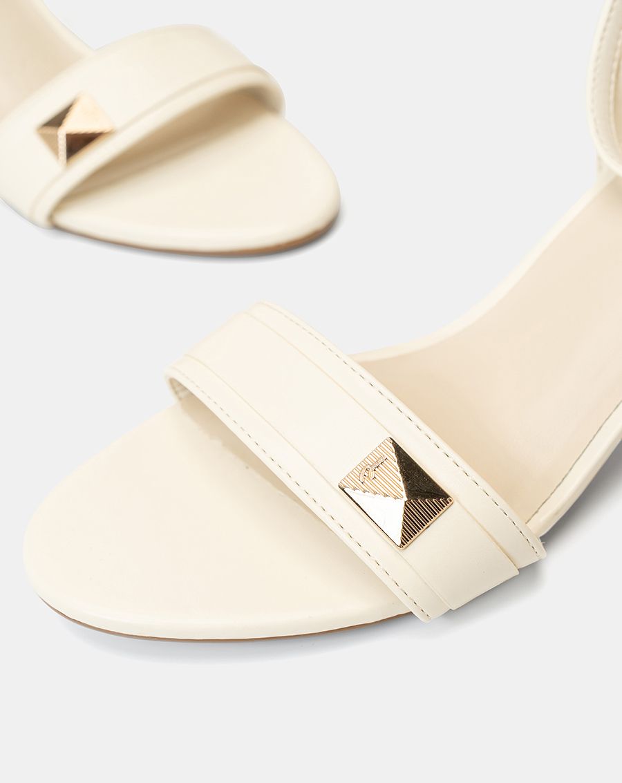 Giày Sandal Gót Vuông Phối Khóa Trang Trí